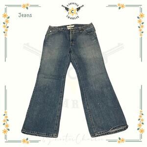 VTG Y2K Tommy Hilfiger HIPSTER FLARE Women Size 8 Blue 100% Cotton Denim Jeans